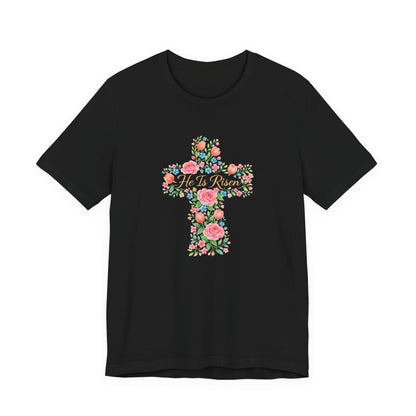 Floral Cross T-Shirt — Vintage Rose Faith Tee
