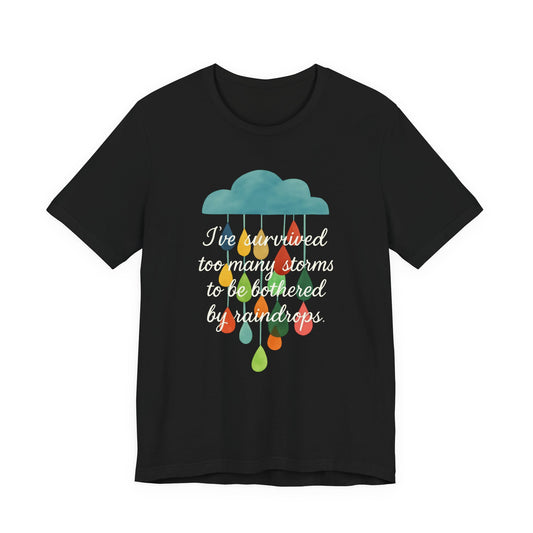 Survived Storms Tee: Uplifting Unisex T-Shirt, Inspirational Gift, Casual Wear, Everyday Comfort, Optimistic Quote Shirt