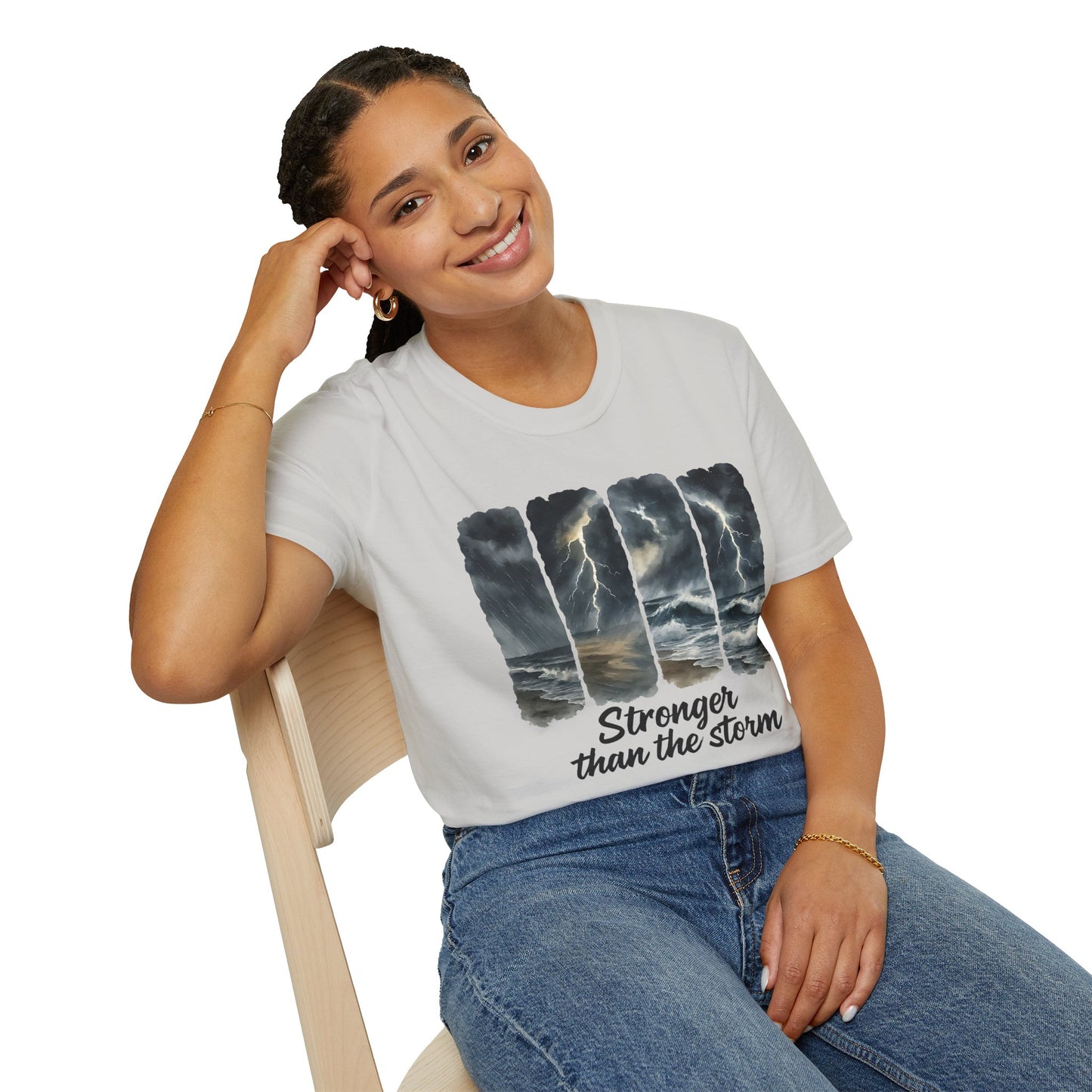 Inspirational Unisex T-Shirt - Stronger than the Storm, Motivational Tee, Gift for Him/Her, Casual Wear, Comfortable Apparel