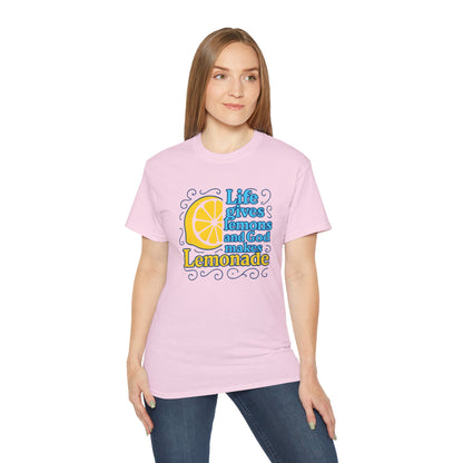 Life Gives Lemons Tee, Positive Quote T-Shirt, Unisex Cotton Shirt, Inspirational Gift, Casual Summer Wear, Lemonade Theme