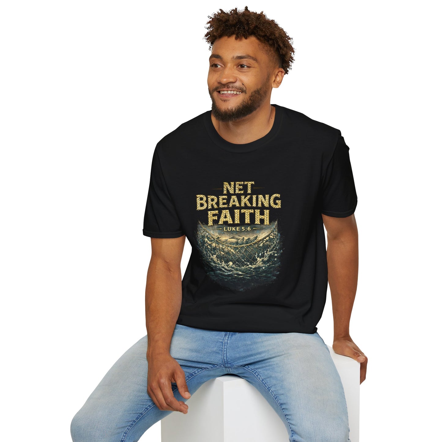 Net Breaking Faith T-Shirt — Vintage Fishing Faith Graphic Tee