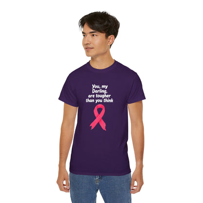 Inspirational Breast Cancer Awareness Tee, Unisex T-Shirt, Toughness Quote Shirt, Gift for Her, Supportive Apparel
