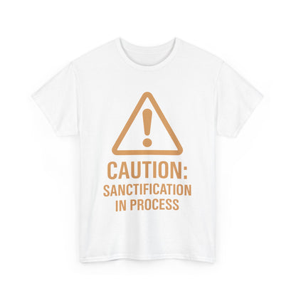 Caution Sanction Tee - Unisex Heavy Cotton T-Shirt for Casual, Gift, Humor, Christian Apparel, Everyday Wear