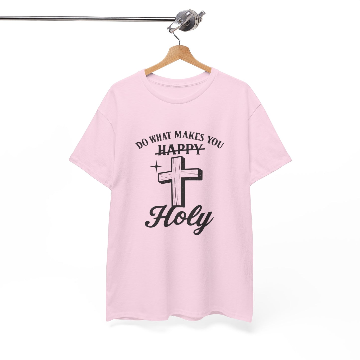 Happy Holy Unisex Heavy Cotton Tee - Inspirational Shirt, Faith-based Clothing, Church Event Tee, Gift for Friends, Casual Wear