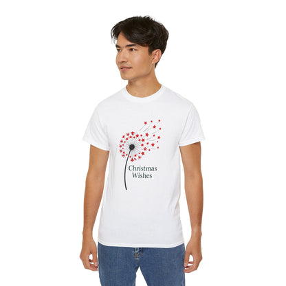 Christmas Wishes Tee — Dandelion & Red Star Holiday T-Shirt