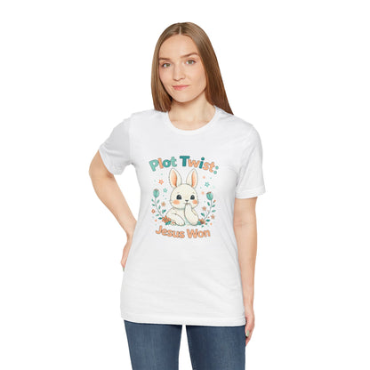 Easter Bunny 'Plot Twist: Jesus Won' Graphic Tee