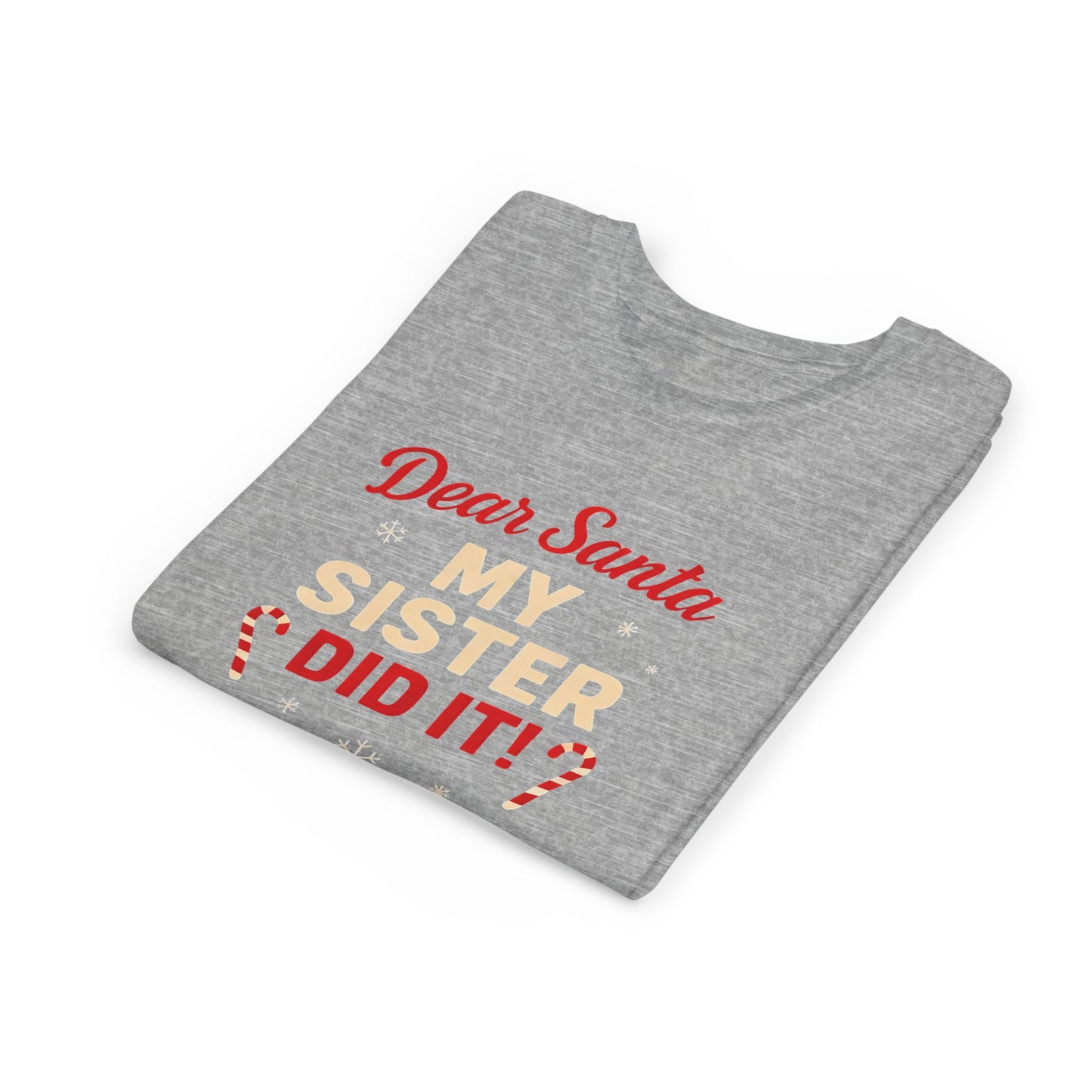 Kids' Christmas Tee — “Dear Santa My Sister Did It!” Holiday Shirt