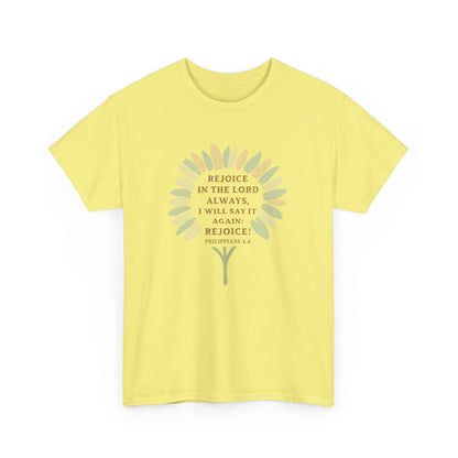Joyful Faith Unisex Cotton Tee - Rejoice in the Lord, Christian Apparel, Inspirational Shirt, Gift for Believers, Summer Fashion