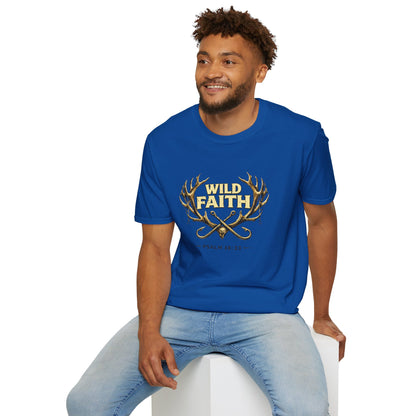 Wild Faith T-Shirt — Psalm 18:33 Antler Christian Graphic Tee