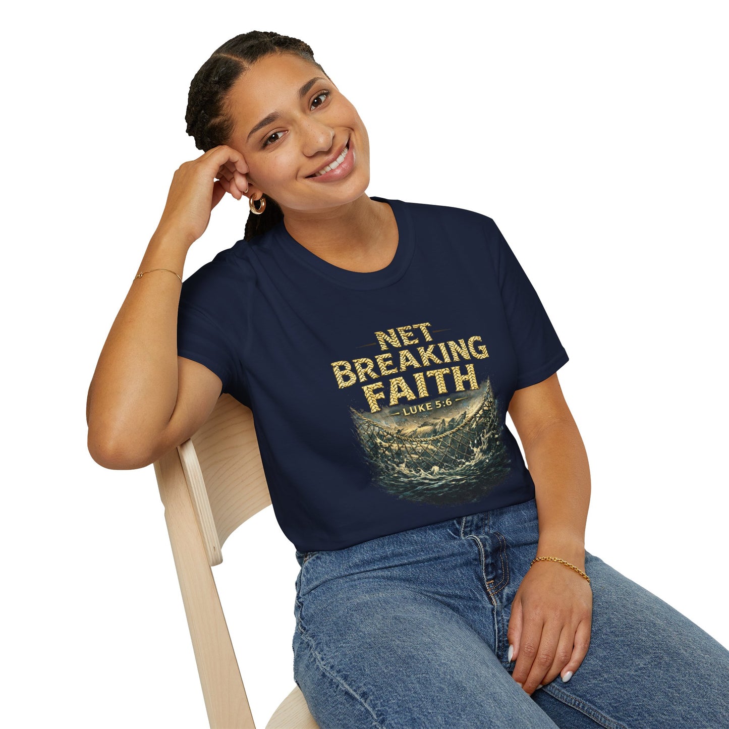 Net Breaking Faith T-Shirt — Vintage Fishing Faith Graphic Tee