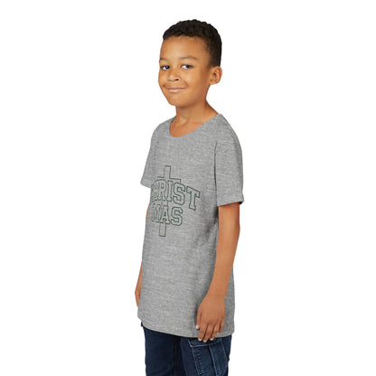 Youth Christmas Cross Tee - Kids Holiday Graphic Tee