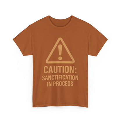 Caution Sanction Tee - Unisex Heavy Cotton T-Shirt for Casual, Gift, Humor, Christian Apparel, Everyday Wear