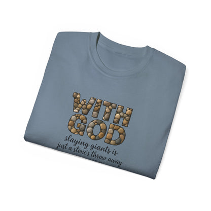 Inspirational Faith Tee, With God Slaying Giants T-Shirt, Christian Gift, Motivational Apparel, Everyday Wear, Encouragement Shirt