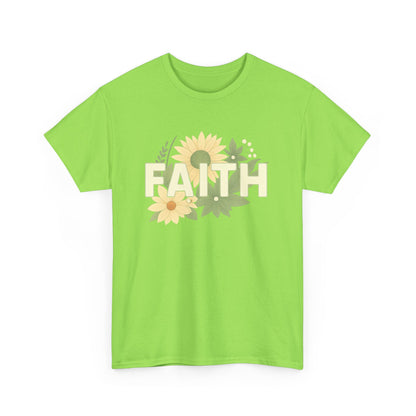 Faith-Inspired Unisex Heavy Cotton Tee | Floral Graphic Tee, Casual T-Shirt, Spiritual Gift, Everyday Wear, Nature Lover Shirt