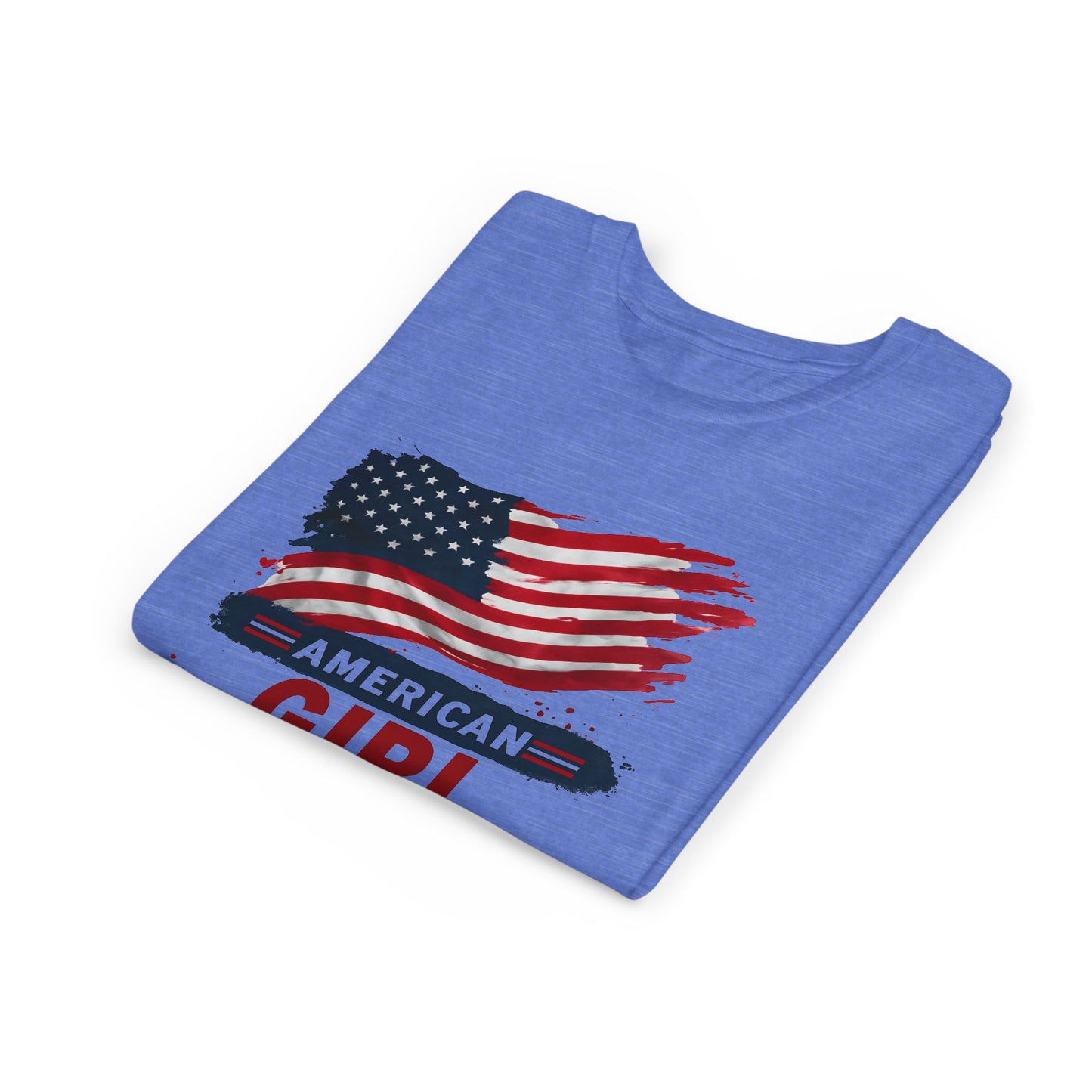 American Girl Youth Tee - Patriotic Short Sleeve Shirt for Kids, Summer Wear, 4th of July, Birthday Gift, Casual Everyday Style