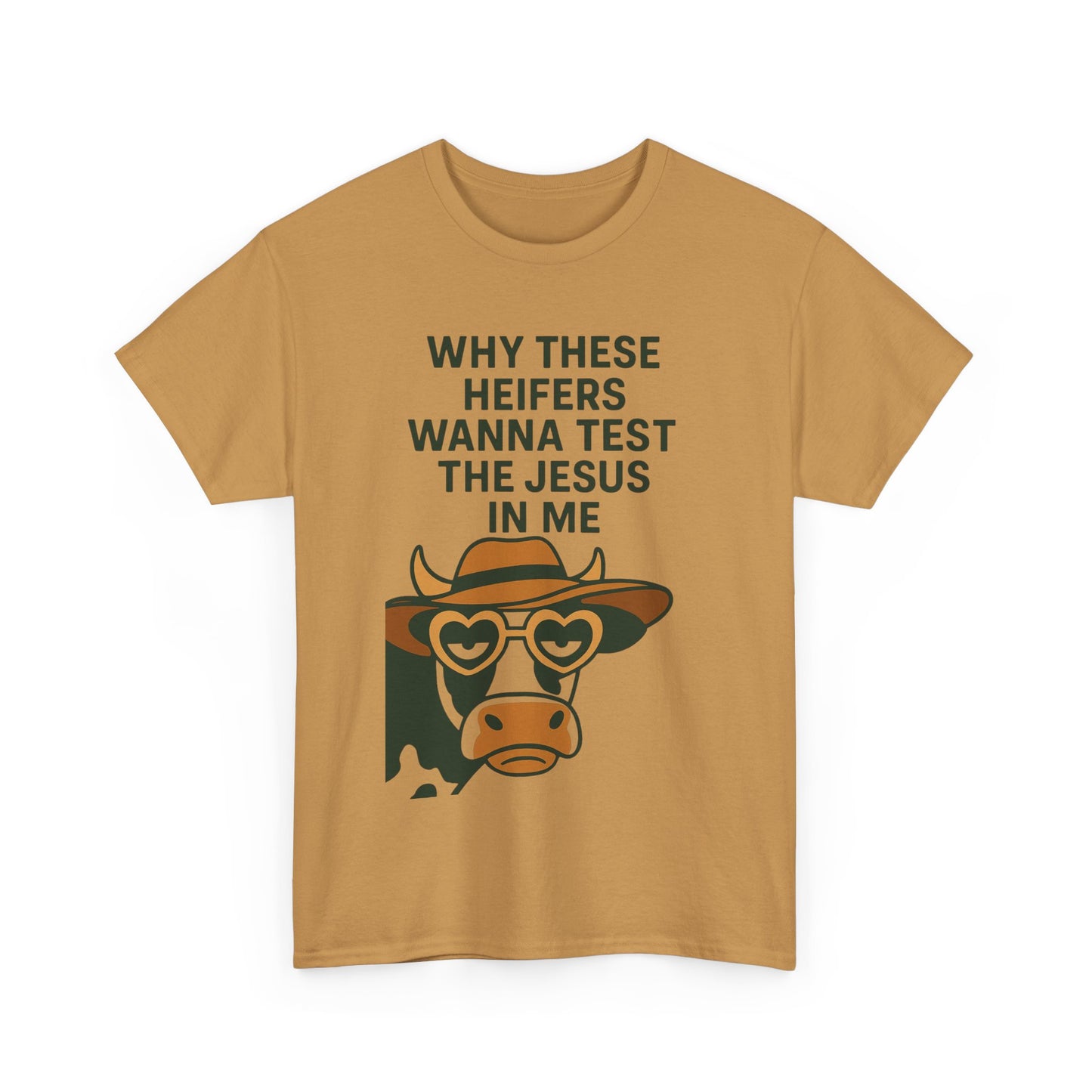 Whimsical Cow Graphic Tee, Funny Farm Animal T-Shirt, Christian Humor Gift, Unisex Casual Wear, Perfect for Cow Lovers