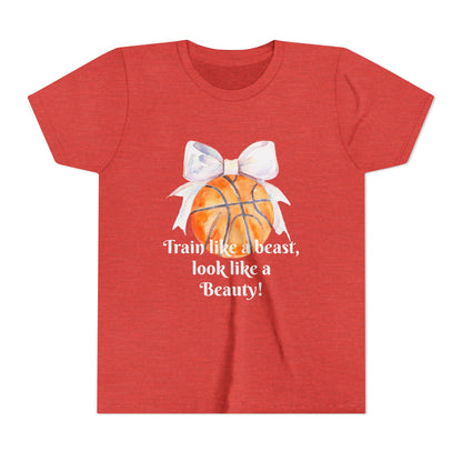 Basketball Motivational Tee for Kids, Youth Athletic Shirt, Sporty Fashion for Girls, Team Spirit Wear, Unique Gift for Young Athletes