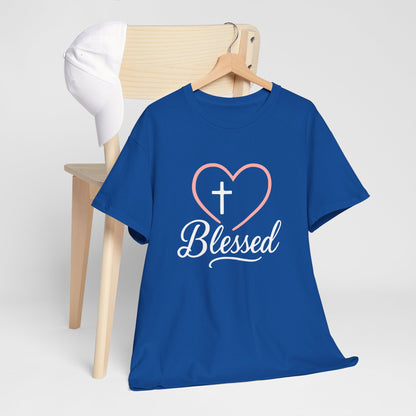 Blessed Unisex Heavy Cotton Tee - Faith T-Shirt, Christian Apparel, Gift for Her, Inspirational Shirt, Everyday Wear