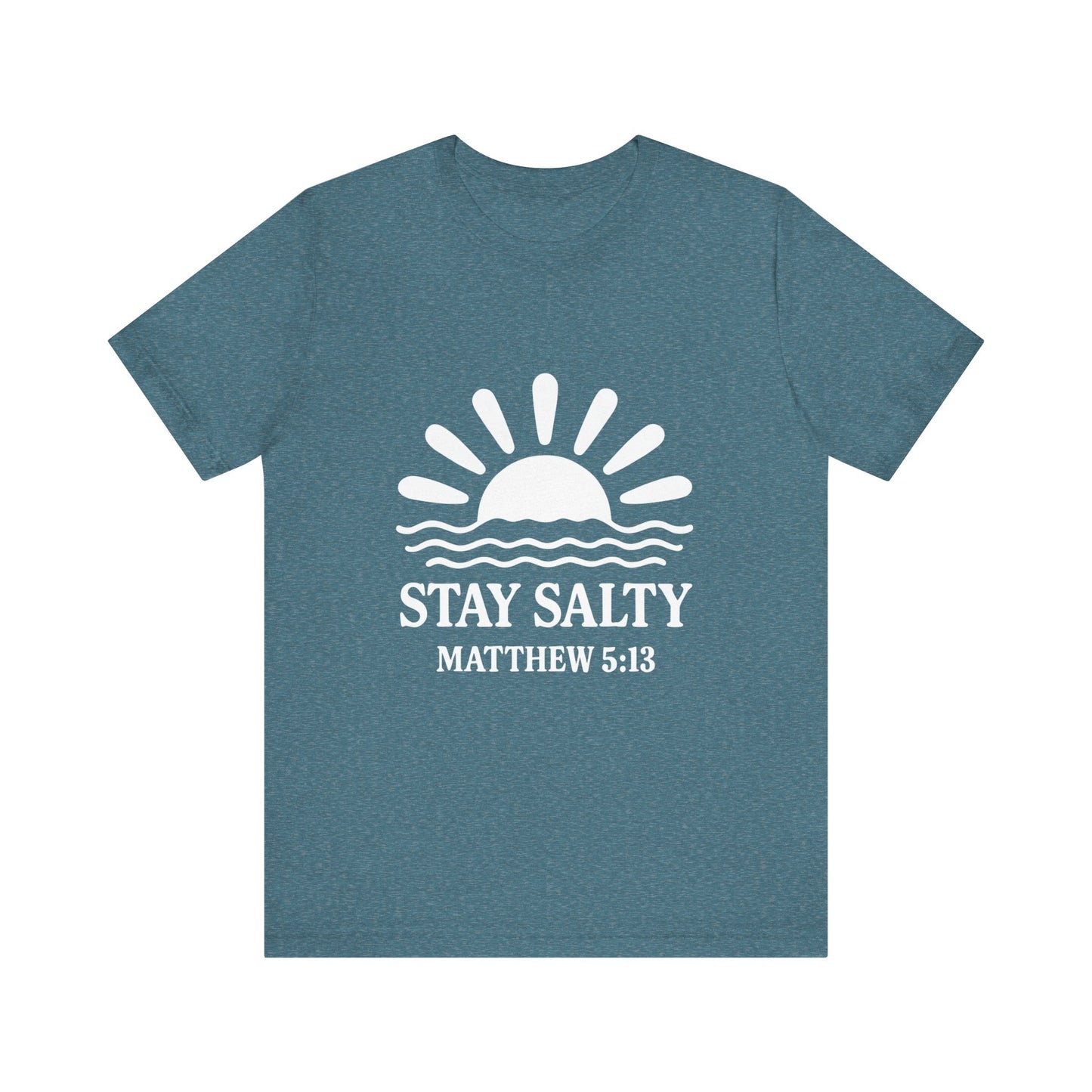 Stay Salty Unisex Short Sleeve Tee - Perfect for Beach Days, Casual Outings, Gifts, Summer Vibes, Bible Verse Apparel