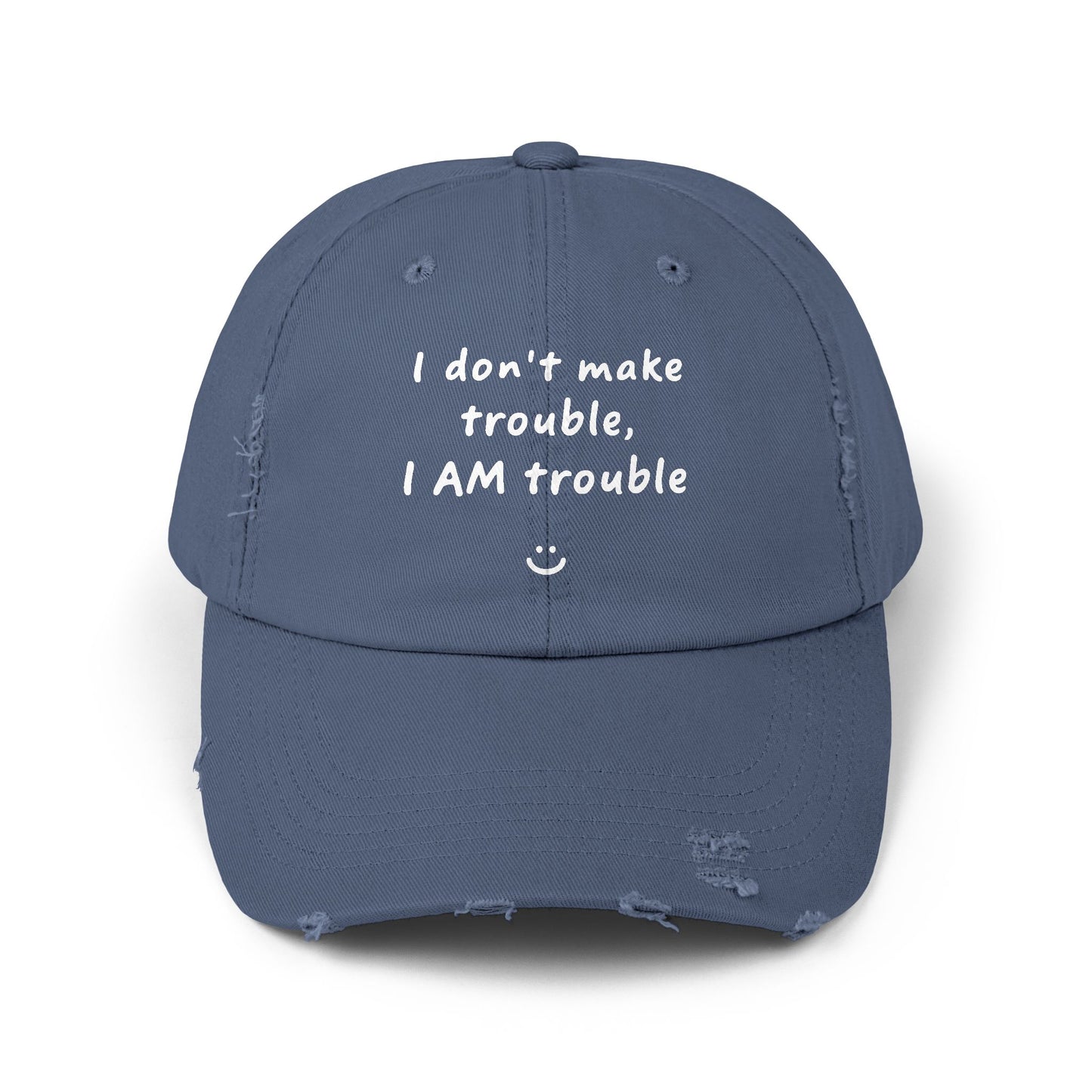 Trendy Distressed Cap with Fun Quote, Casual Hat, Gift for Him/Her, Fashion Accessory, Everyday Wear, Adjustable Baseball Cap