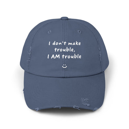Trendy Distressed Cap with Fun Quote, Casual Hat, Gift for Him/Her, Fashion Accessory, Everyday Wear, Adjustable Baseball Cap