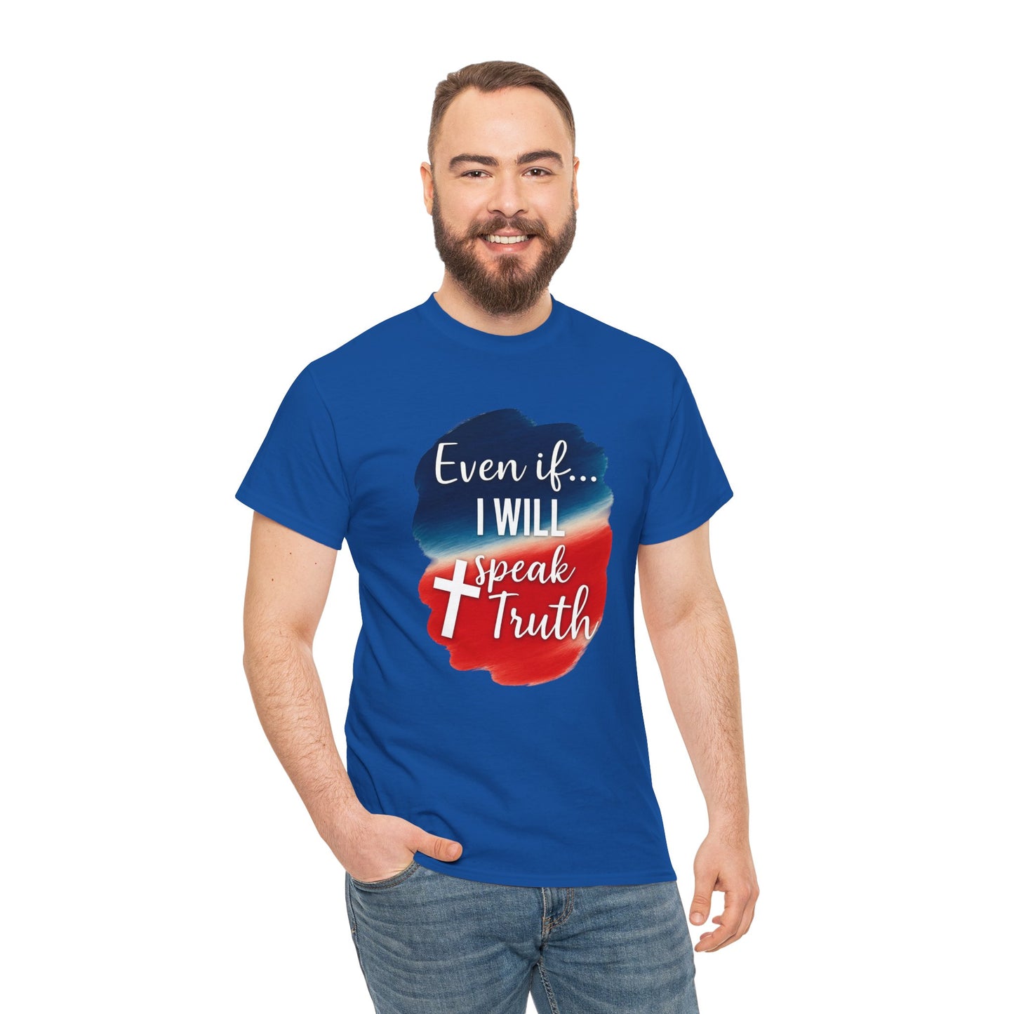 Patriotic Message Tee | Even if... I Will Speak Truth, Unisex Cotton Shirt, American Flag Graphic Tee, Gift for Activists, [...]