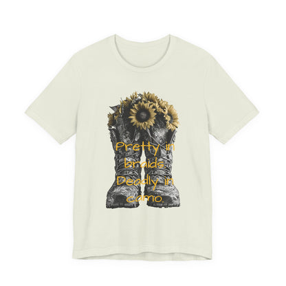 Pretty & Deadly Floral Tee, Unisex Short Sleeve Shirt, Flower Lover Gift, Casual Tee, Everyday Wear, Nature Lover Apparel