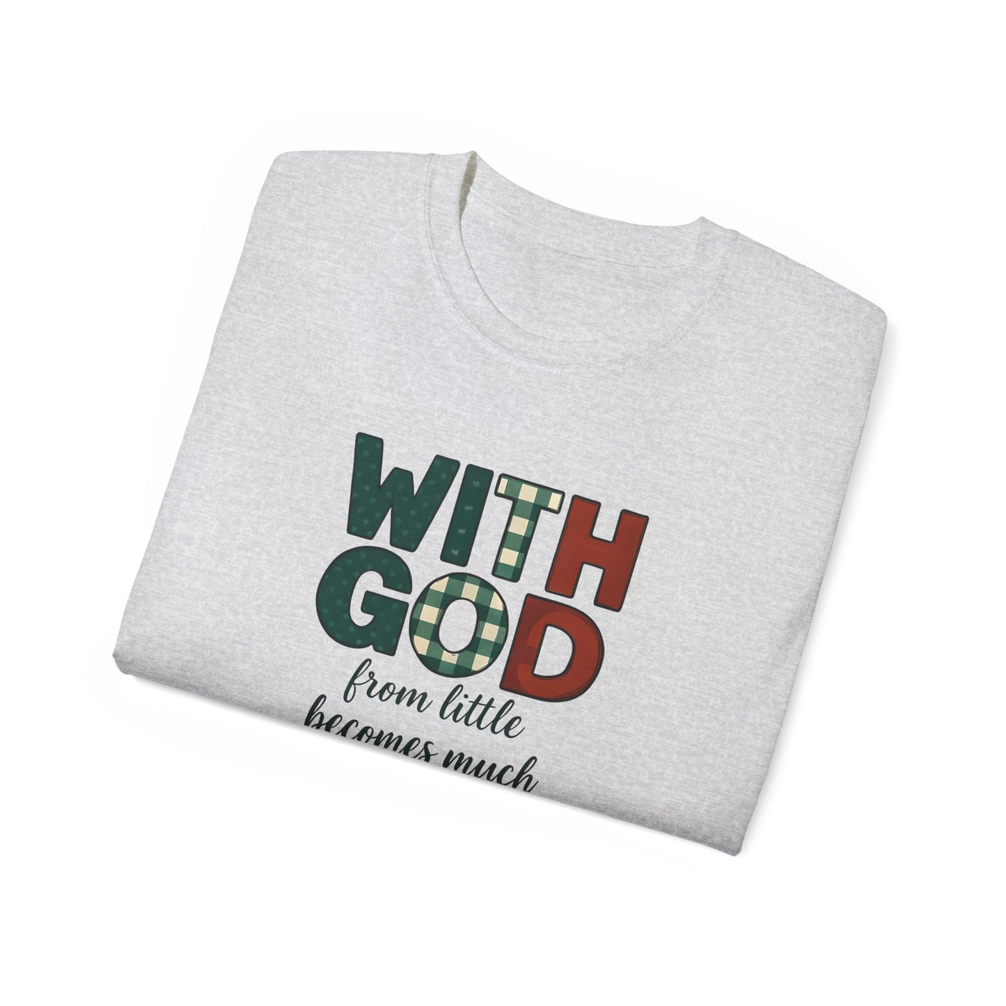 Inspirational Unisex Tee - 'With God, From Little Becomes Much' - Faith T-Shirt, Christian Apparel, Gift for Believers, Religious Tee, [...]