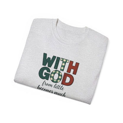 Inspirational Unisex Tee - 'With God, From Little Becomes Much' - Faith T-Shirt, Christian Apparel, Gift for Believers, Religious Tee, [...]