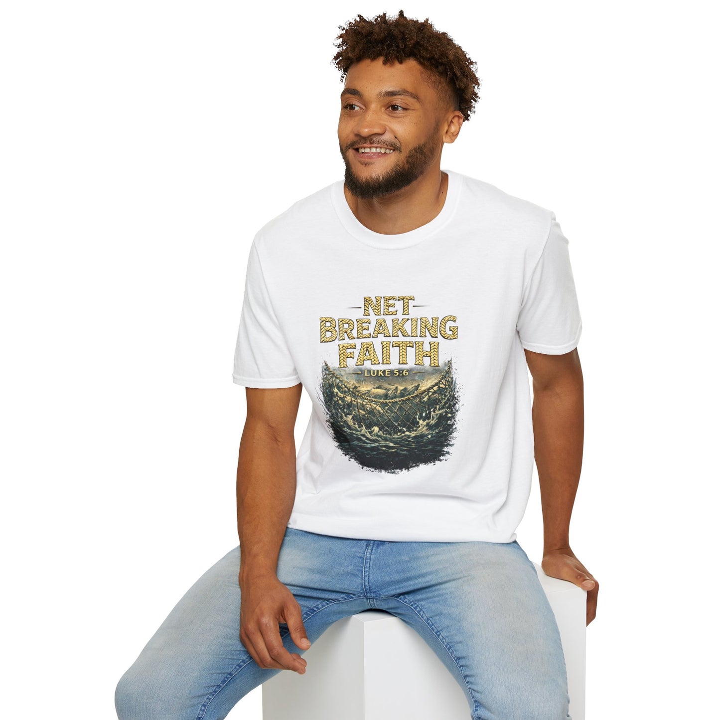 Net Breaking Faith T-Shirt — Vintage Fishing Faith Graphic Tee
