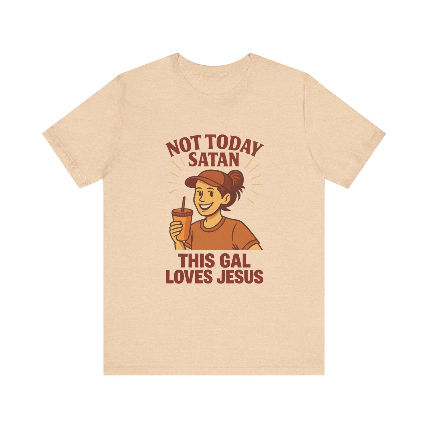 Not Today Satan Unisex Tee, Christian T-Shirt, Motivational Shirt, Gift for Her, Funny Faith Shirt