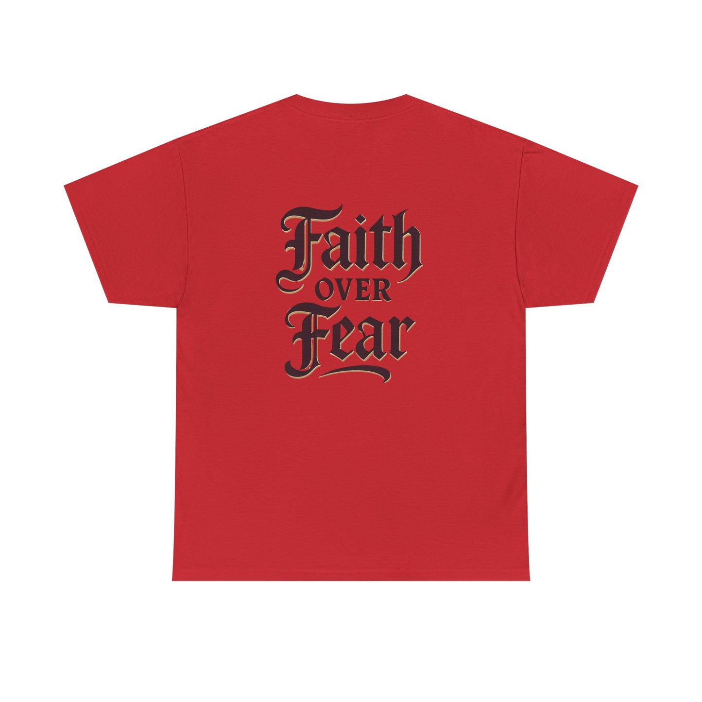 Faith Over Fear Unisex Heavy Cotton Tee | Inspirational Apparel, Motivational Shirt, Everyday Wear, Gift for Him/Her, Casual Tee