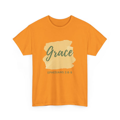 Inspiring Unisex Heavy Cotton Tee - Grace Ephesians 2:8-9, Christian Apparel, Faith-Based Gift, Everyday Wear, Relaxed Fit Tee