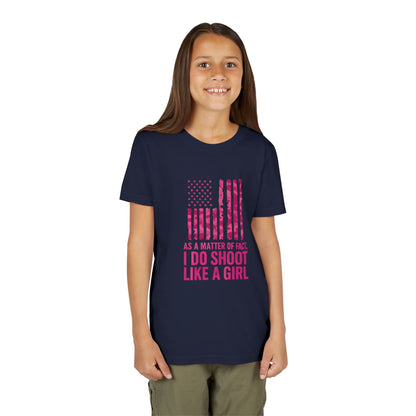 Patriotic Youth Tee: Empowering Short Sleeve T-Shirt for Girls, Perfect for Independence Day, Fun, Sporty, Family Events, Gift Ideas