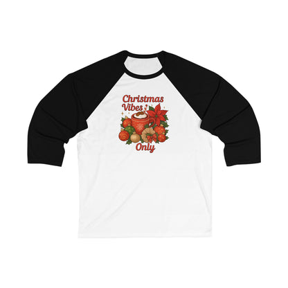 Christmas Vibes Only Baseball Tee — Festive Green Raglan Top
