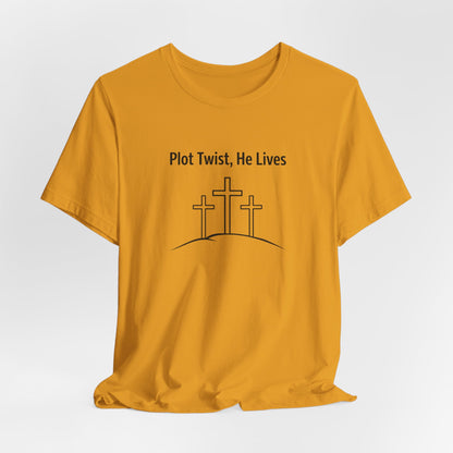 Christian T-Shirt "Plot Twist, He Lives" – Easter Resurrection Tee