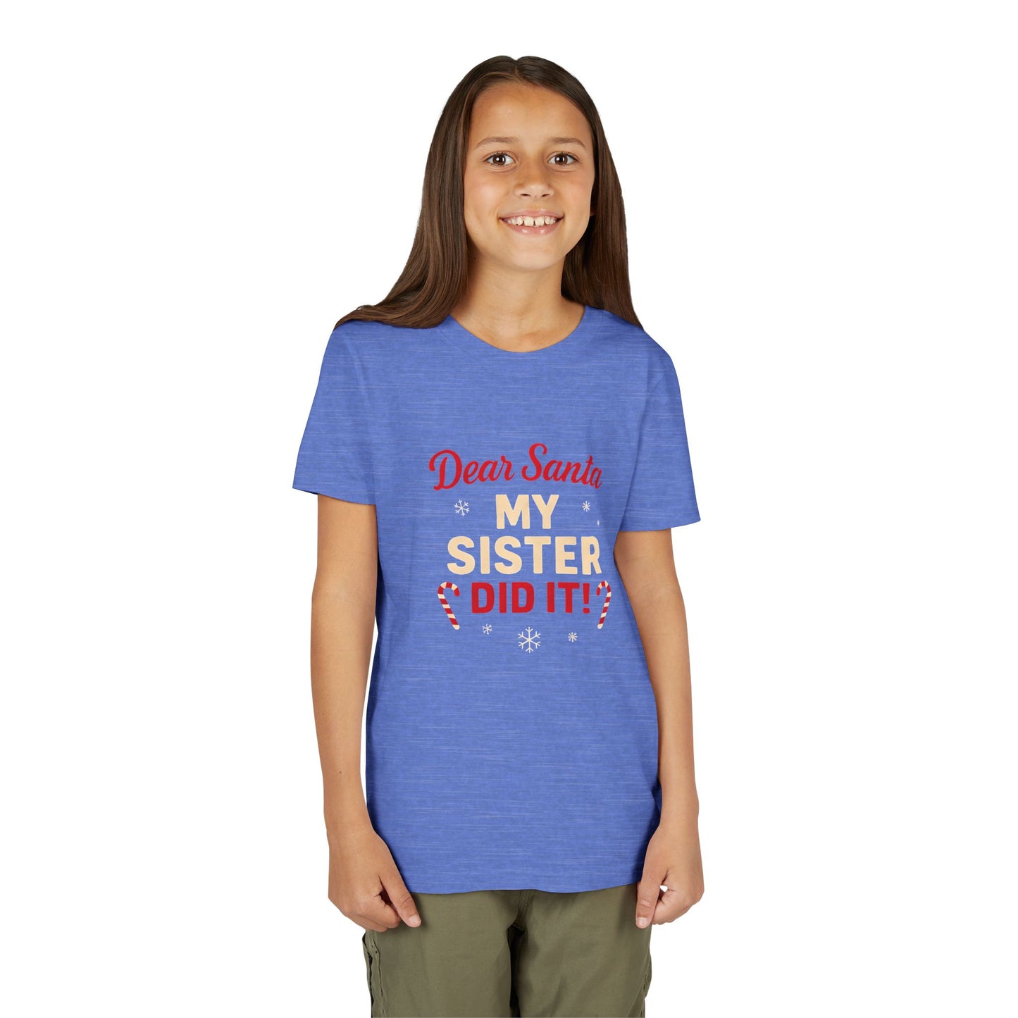 Kids' Christmas Tee — “Dear Santa My Sister Did It!” Holiday Shirt