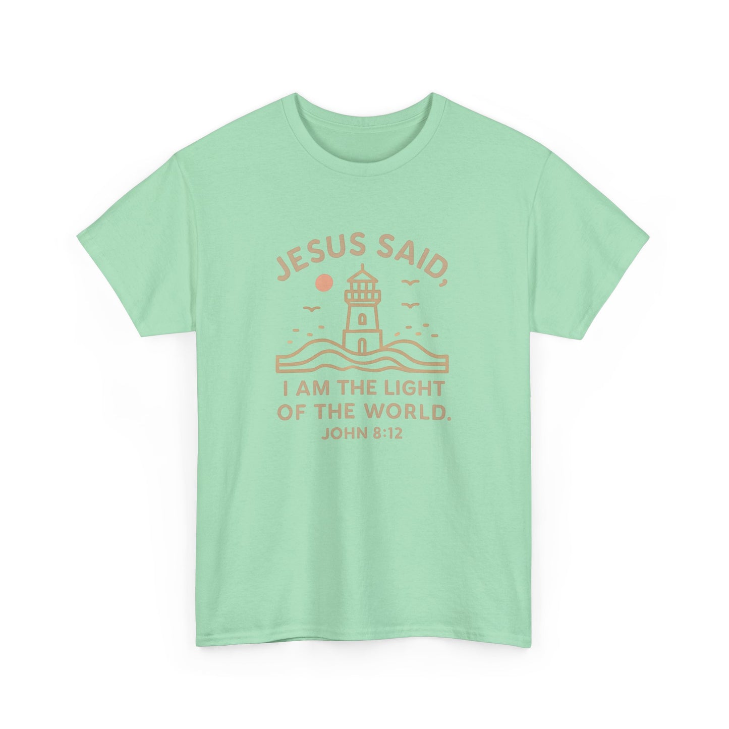 Unisex Cotton Tee with Inspirational Jesus Quote, Christian Faith T-Shirt, Light of the World Shirt for Believers, Spiritual Apparel, [...]