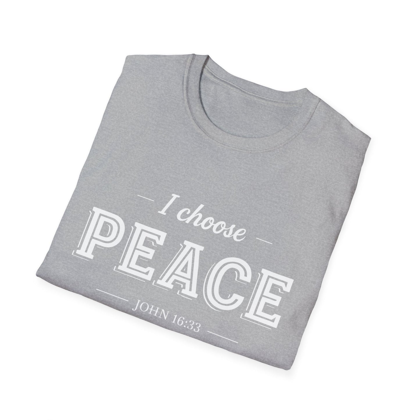 I Choose Peace Unisex Softstyle T-Shirt | Inspirational Tee, Faith Shirt, Spiritual Gift, Christian Apparel, Positive Message