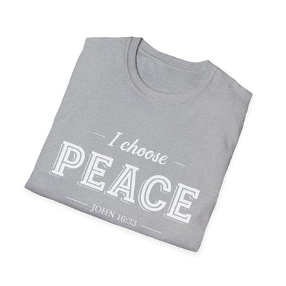 I Choose Peace Unisex Softstyle T-Shirt | Inspirational Tee, Faith Shirt, Spiritual Gift, Christian Apparel, Positive Message