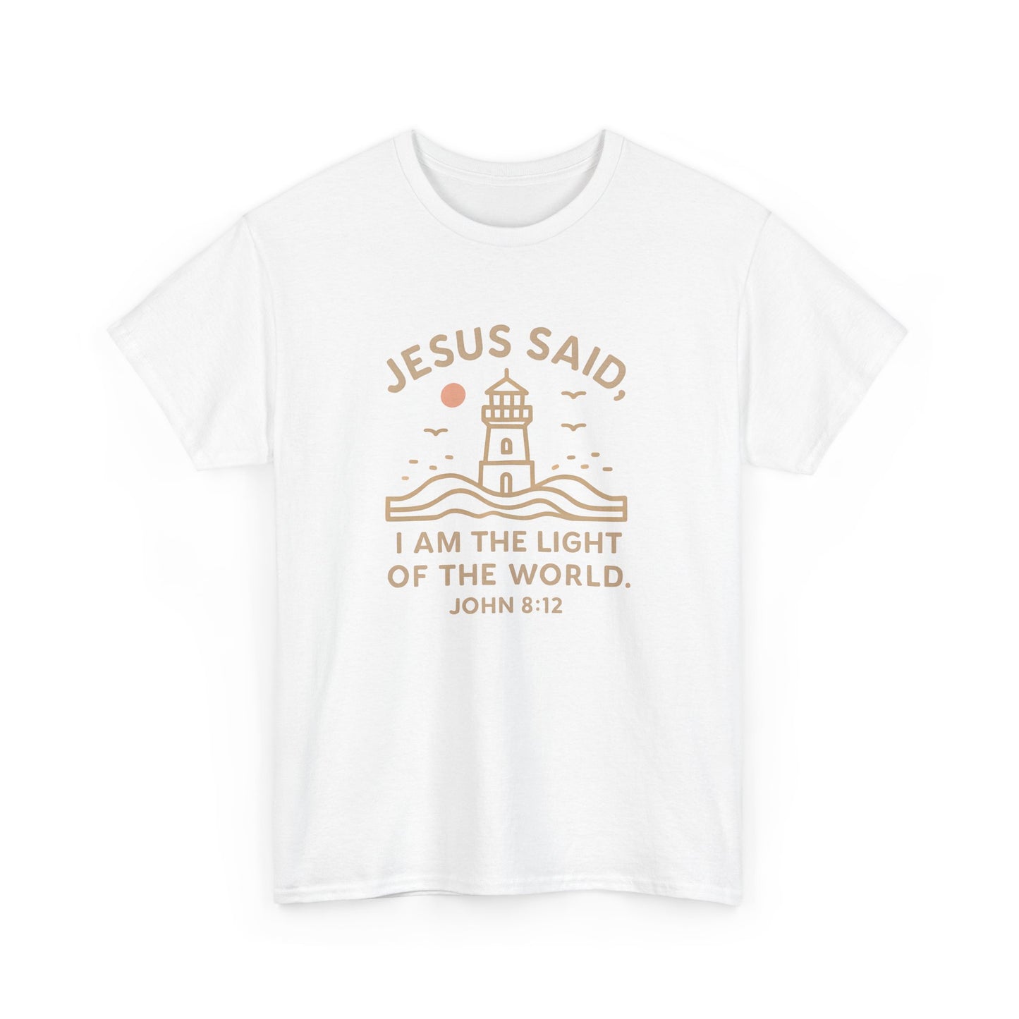 Unisex Cotton Tee with Inspirational Jesus Quote, Christian Faith T-Shirt, Light of the World Shirt for Believers, Spiritual Apparel, [...]