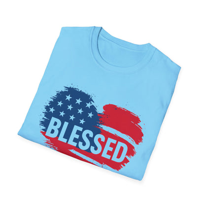 Patriotic Blessed Heart T-Shirt, Unisex T-Shirt, July 4th Shirt, Gift for Veterans, Casual Tee, Everyday Wear