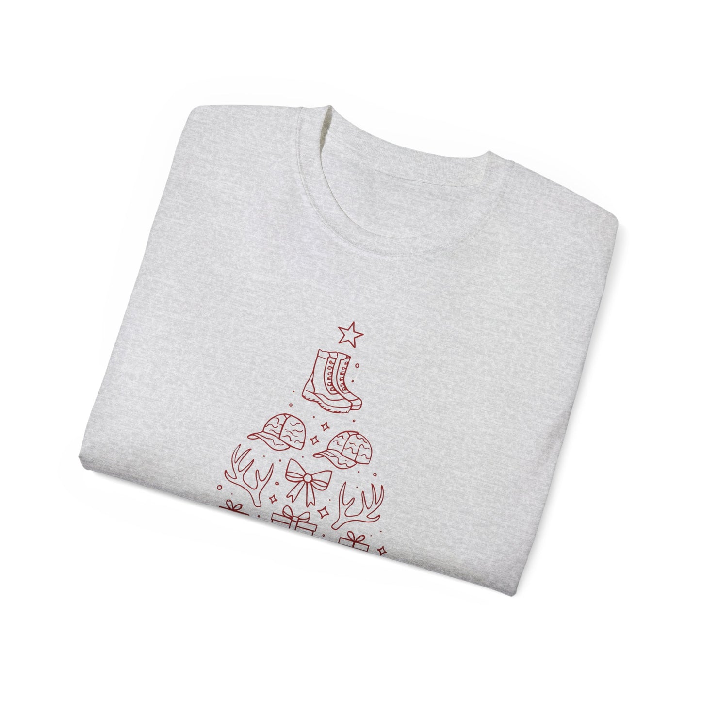 Merry Christmas Y'all Tee – Minimal Holiday Tree Graphic Cotton T-Shirt