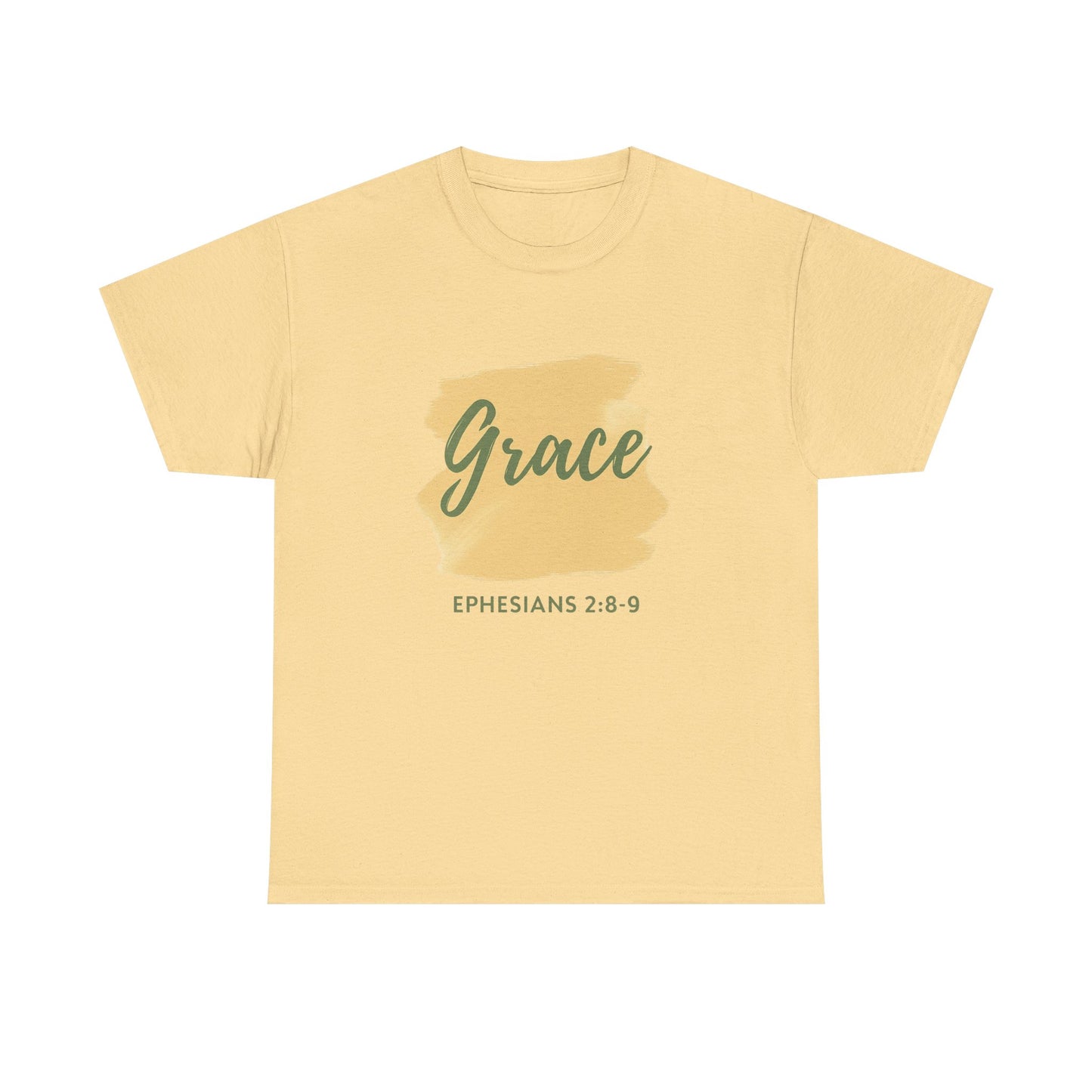 Inspiring Unisex Heavy Cotton Tee - Grace Ephesians 2:8-9, Christian Apparel, Faith-Based Gift, Everyday Wear, Relaxed Fit Tee