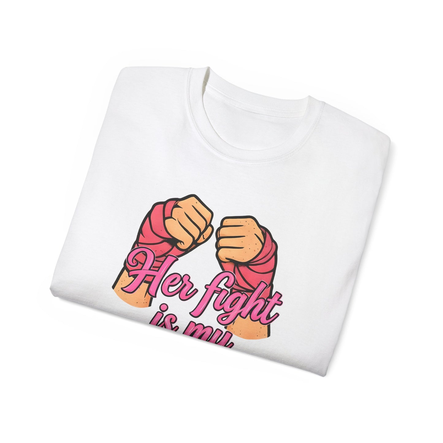 Inspirational Fight Tee | Unisex Ultra Cotton Shirt for Cancer Awareness, Gift for Fighters, Motivational Apparel, Pink Ribbon Support
