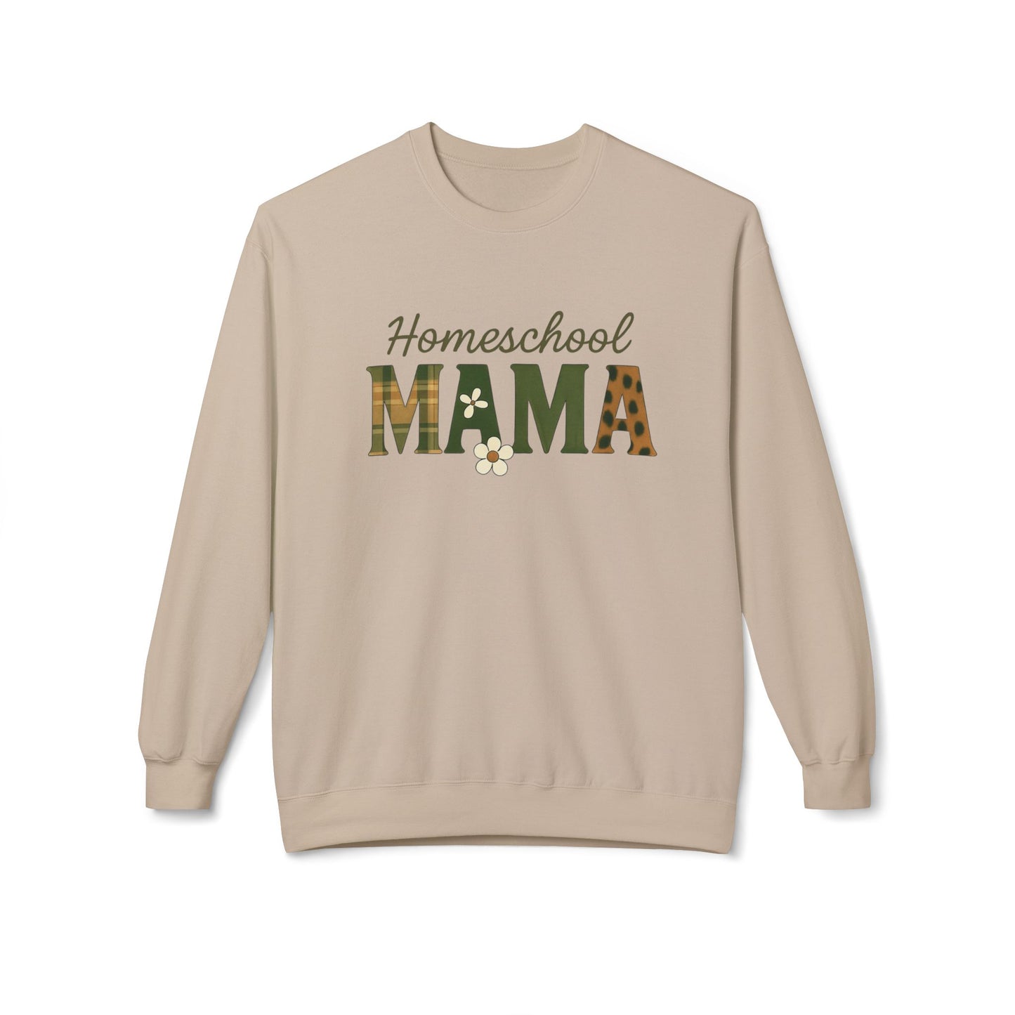 Homeschool Mama Crewneck Sweatshirt — Plaid Floral Mom Teacher Gift