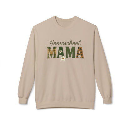 Homeschool Mama Crewneck Sweatshirt — Plaid Floral Mom Teacher Gift