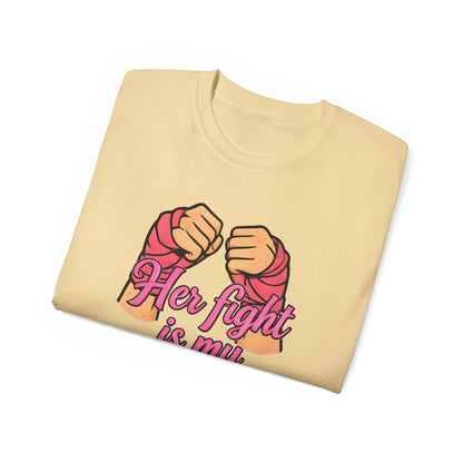 Inspirational Fight Tee | Unisex Ultra Cotton Shirt for Cancer Awareness, Gift for Fighters, Motivational Apparel, Pink Ribbon Support