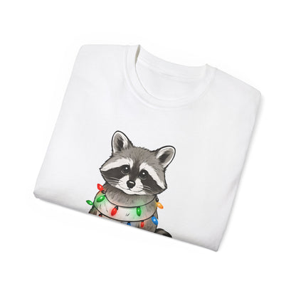 Festive and Feral Raccoon Christmas Tee