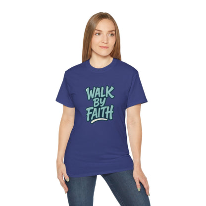 Walk by Faith Inspirational Unisex Tee, Motivational T-Shirt, Faith-Based Clothing, Gift for Believers, Casual Everyday Wear